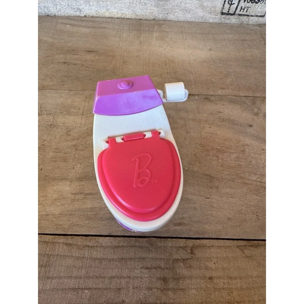 2010 Mattel Barbie Toilet With Paper‎ Roll Plastic Pink Purple Doll House Toy